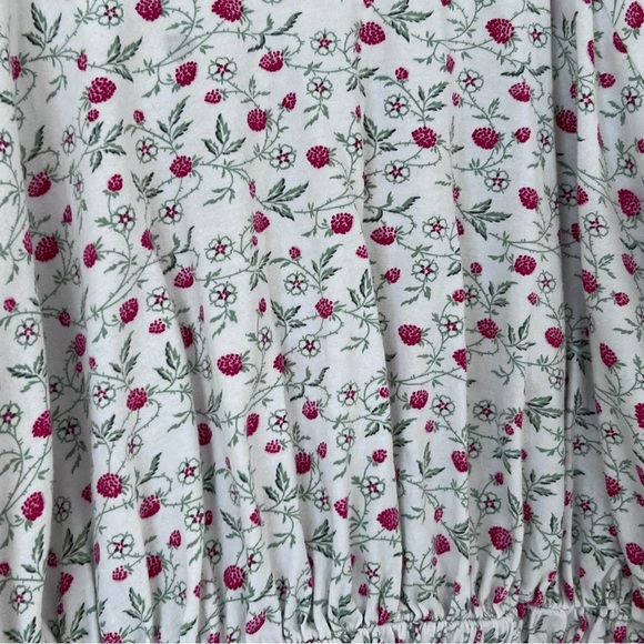 LOFT Puff Sleeve Strawberry Print Top Size M - Picture 5 of 8